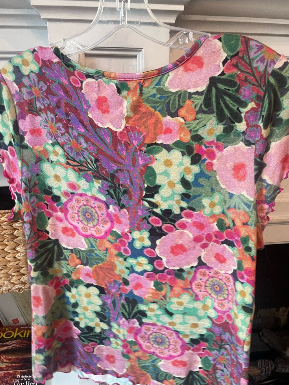 NATURAL LIFE Multicolor Floral Scoop Neck Short Sleeve Top - Picture 2 of 3